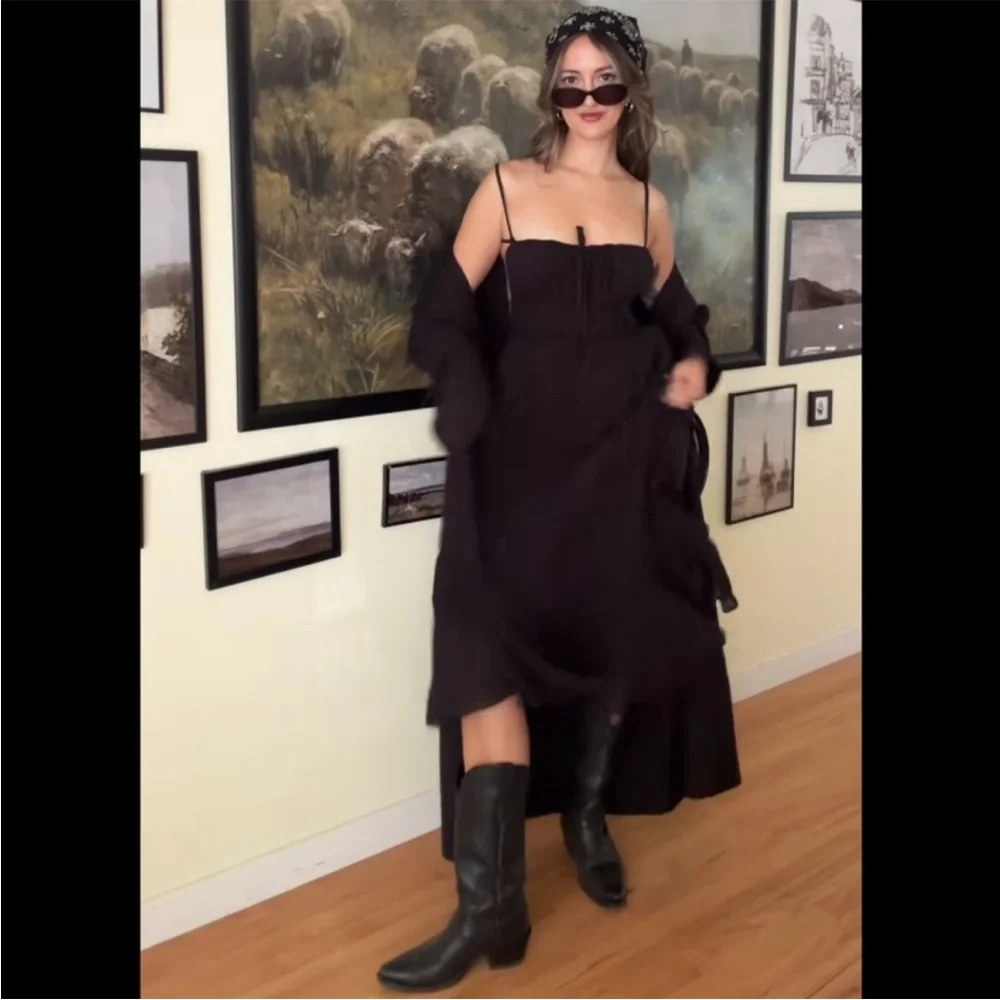 Free People Taking Sides Maxi in Black